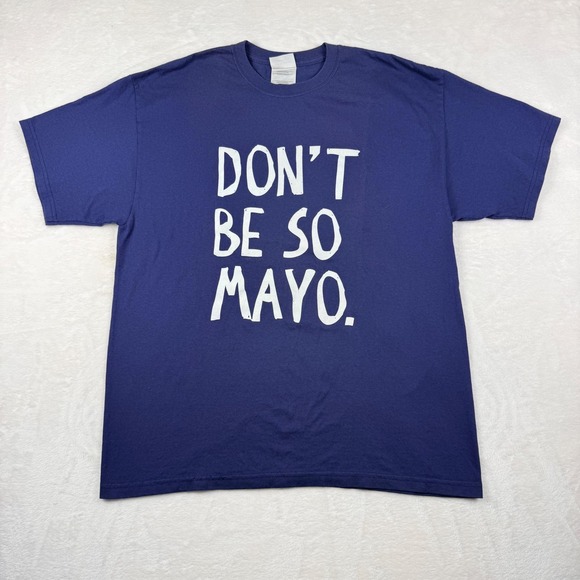 Hanes Other - Y2k 'Don't Be So Mayo' Miracle Whip T-Shirt Large Unisex Navy Blue Novelty Funny
